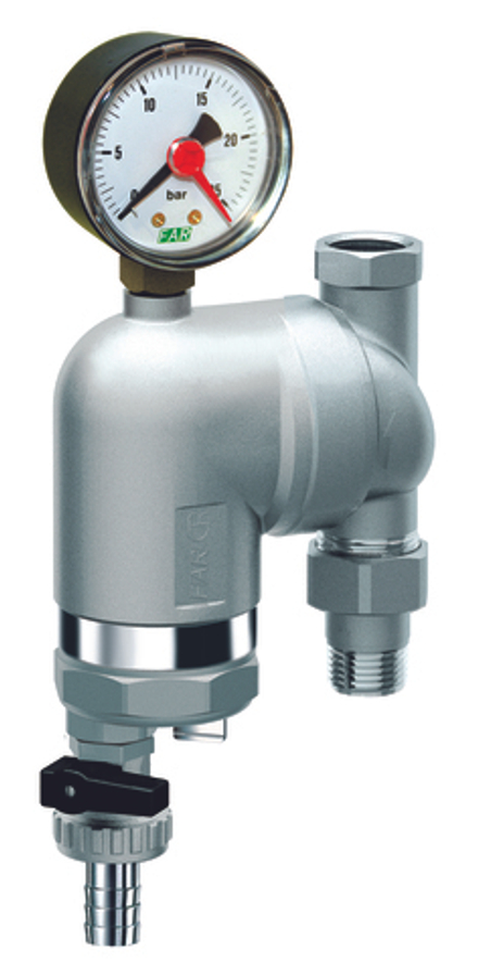 Фильтр 100мкм, с магн.встав., с манометром, Max: 95 °C, 25 бар, поворот.соед. 1/2" ВР-НР