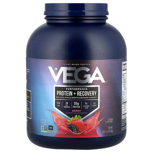 Vega, Sport, растительный протеин премиального качества, ягодный вкус, 1,89 кг (4 фунта 3 унции)