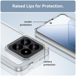 Усиленный чехол с защитными рамками для Xiaomi 14 Pro, увеличенные защитные свойства, прозрачные рамки