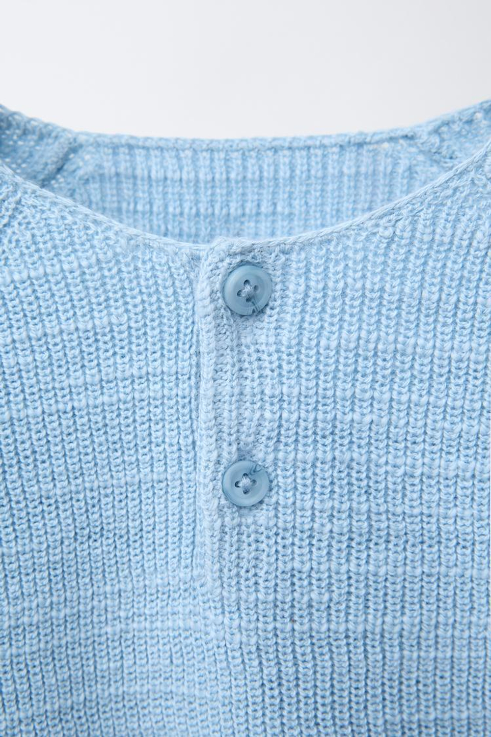 ZARA СВИТЕР С ВОРОТНИКОМ-СТОЙКОЙ, ГОЛУБОЙ