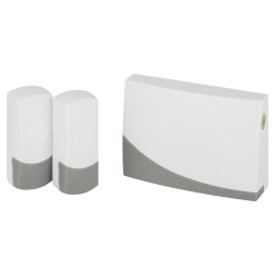 Звонок дверной ЭРА C91-2 беспроводной две кнопки белый с серым 2 мелодии