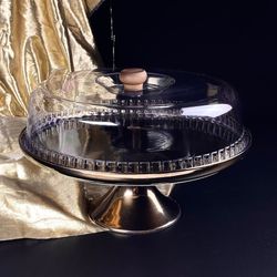 Lenardi 232-004 Тортовница 28,5х26см на ножке с крышкой ВИНТАЖ в под.уп.(х4)Фарфор