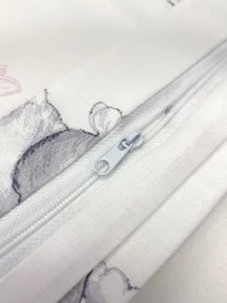 Наволочка комплект 2шт поплин Сказка "Кролики" 40х40 см на молнии