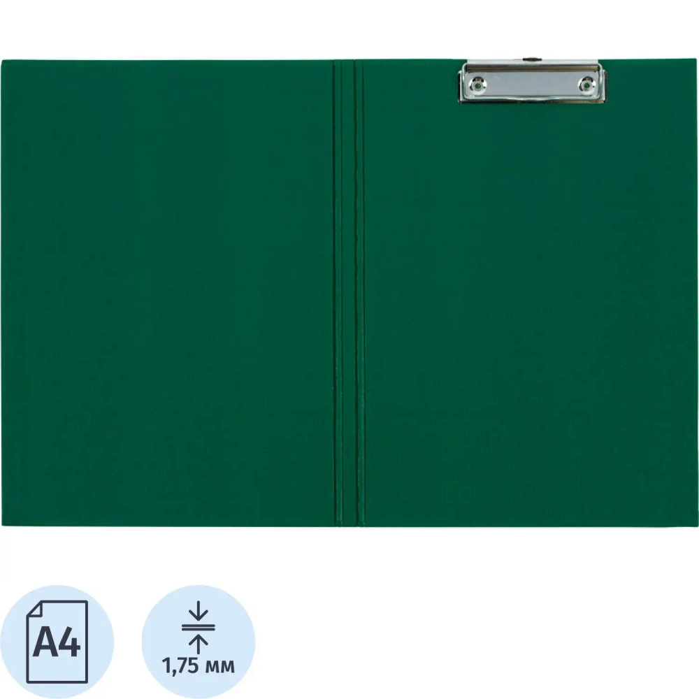 Папка-планшет д/бумаг Attache A4 зеленый с верхней створкой