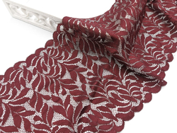 Эластичное кружево, 21см, винное (Арт: EK-2753), м