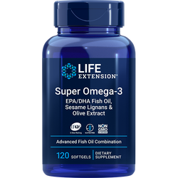 Super Omega-3 EPA/DHA Fish Oil, Sesame Lignans & Olive Extract Softgels капсулы Life Extension