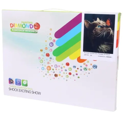 Алмазная мозаика на подрамнике с полным заполнением «МИР ЯРКИХ КРАСОК»,Мушкетер и бабочка, 30*40 см