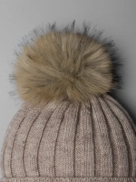 Шапка зимняя детская с помпоном на завязках и снуд