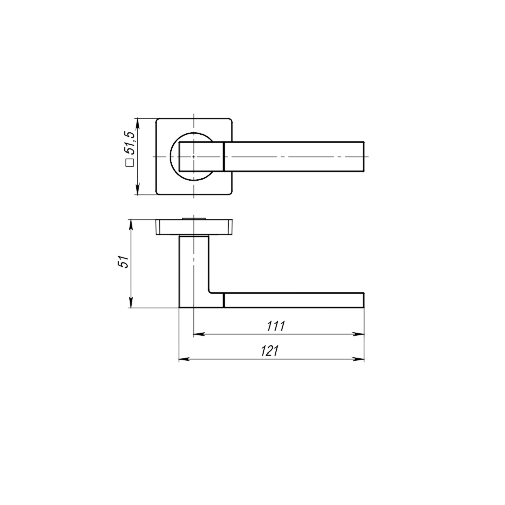 Ручка раздельная K.JK51.BASE/IND SN-3 мат.никель (белая коробка)