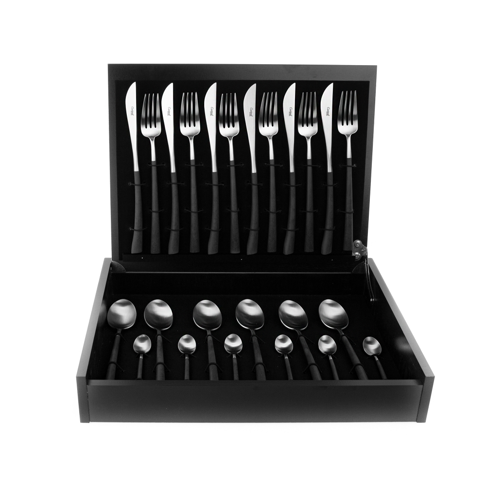 Набор столовых приборов на 6 персон 24 предмета Cutipol Noor matte в подарочной упаковке