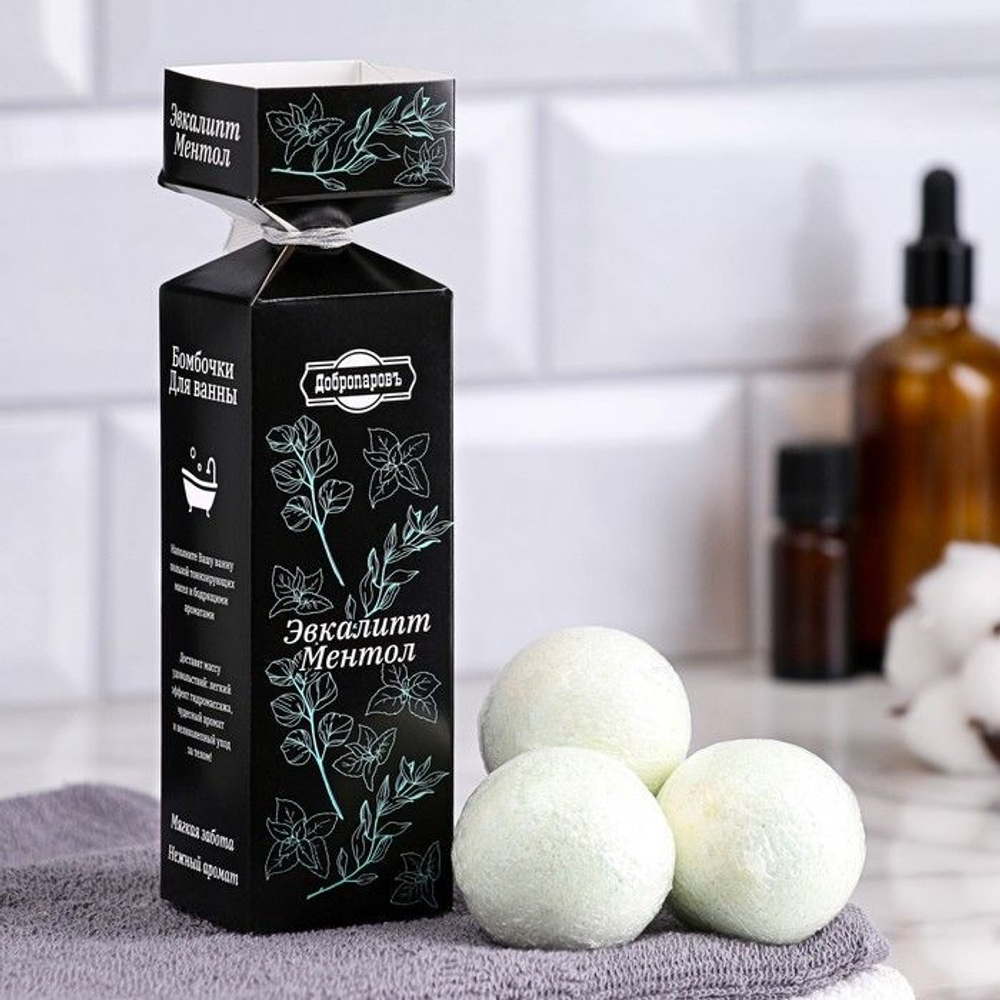 Набор из 3 бомбочек для ванны Spa&Beauty с ароматом эвкалипта и ментола (Цвет: не задано)