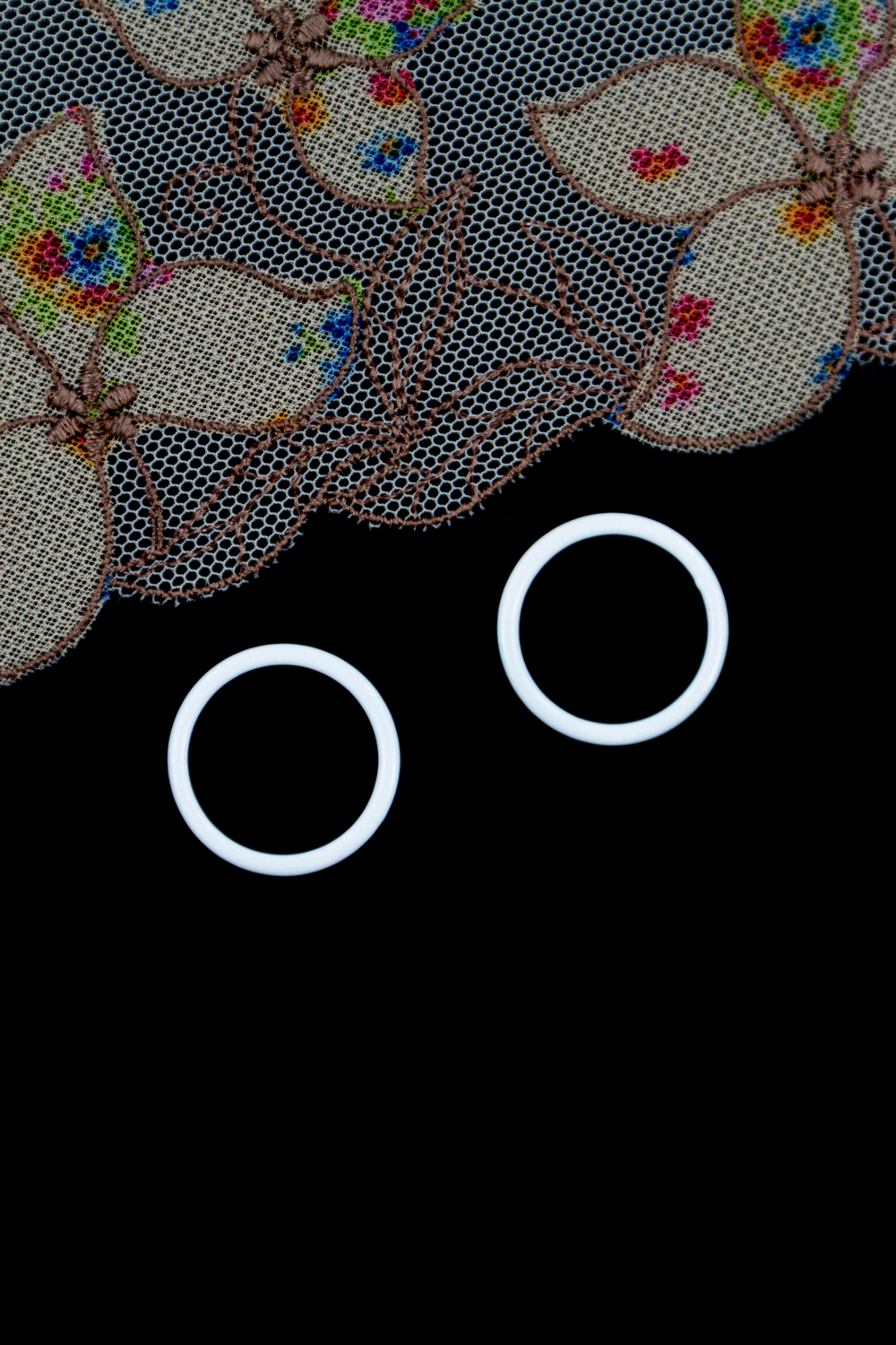 Кольцо, регулятор, крючок для бюстгальтера белый 1-2 см