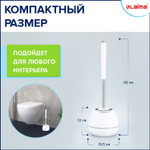 Ершик для унитаза силиконовый STANDART TYPE (овальный) напольный с пинцетом LAIMA