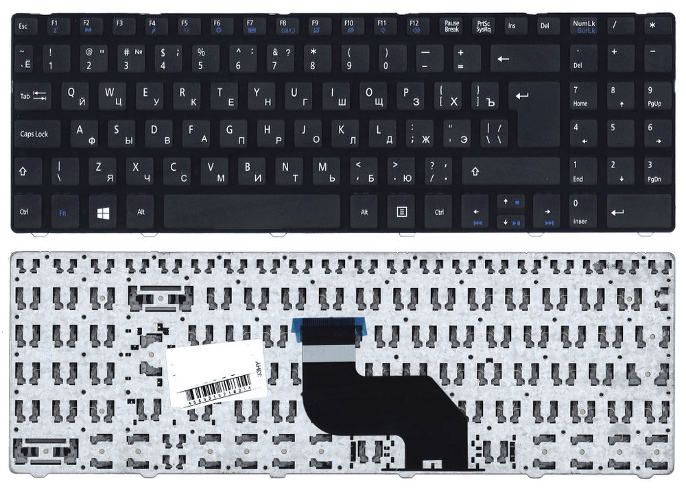 Клавиатура для ноутбука MSI CR640 CX640 черная c рамкой, большой (вертикальный) Enter