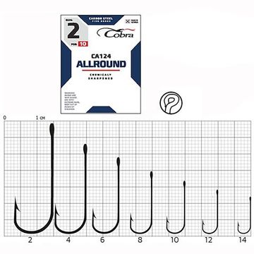 Крючки Cobra ALLROUND CA124  №4, 10 шт.