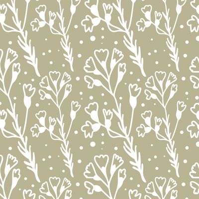 Бесшовный принт c зимней ботаникой