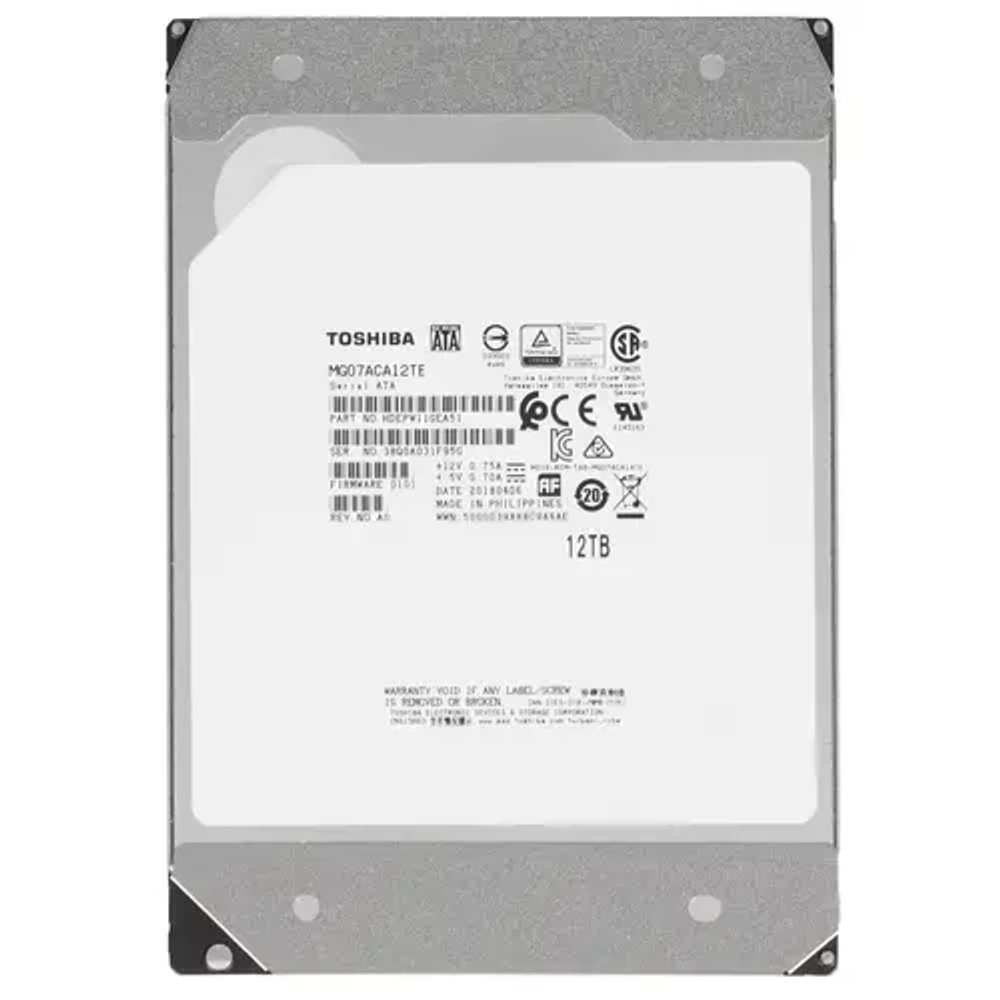 Корпоративный Жесткий Диск HDD 12Tb TOSHIBA Enterprise SATA 6Gb/s 7200rpm 256Mb 3.5" MG07ACA12TE