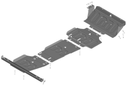 Защита радиатора, картера двигателя, КПП и разд. коробки. 1,5 мм, Сталь. для Dongfeng DF6 2022-н.в., Motodor.58603