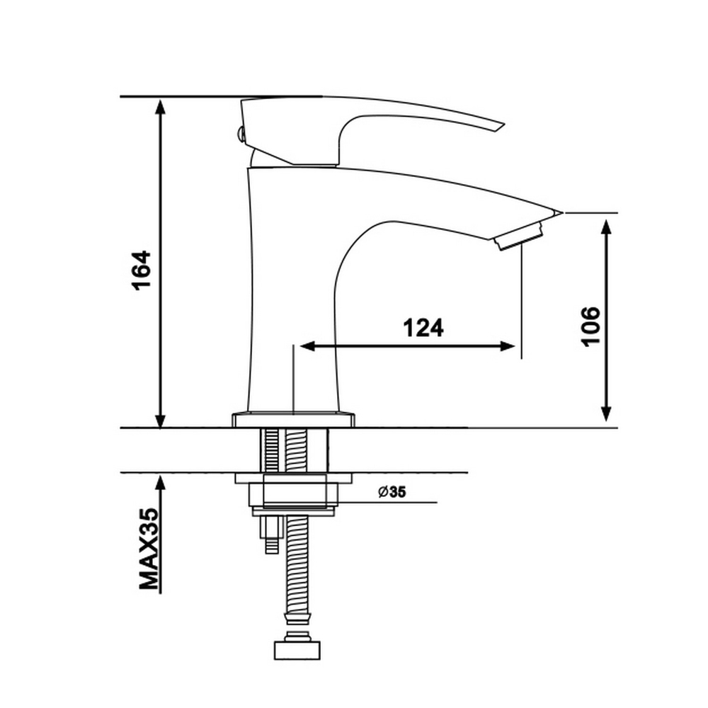 Смеситель для раковины с гигиен. лейкой 35к G1207 GAPPO литой, ХРОМ
