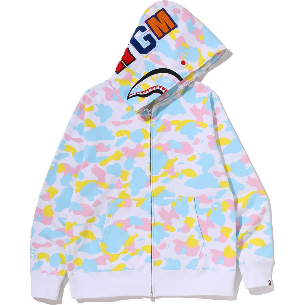 A Bathing Ape Bathing Ape Multi Camo Sweatshirts Cotton Long Sleeved Moderate No Fleece Lined Regular Edition Zip Closure 1m20 115 005