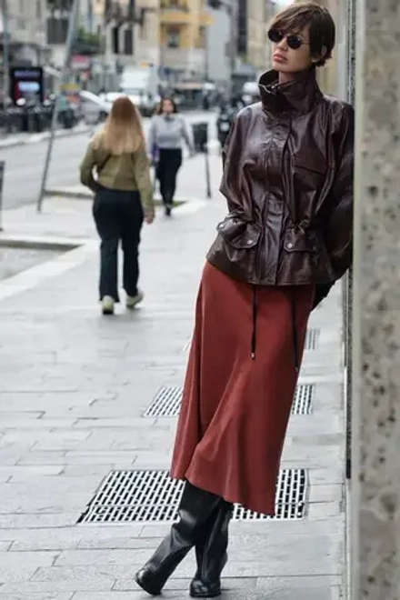 ZARA ЮБКА МИДИ ИЗ АТЛАСА — ZW COLLECTION, КРАСНЫЙ