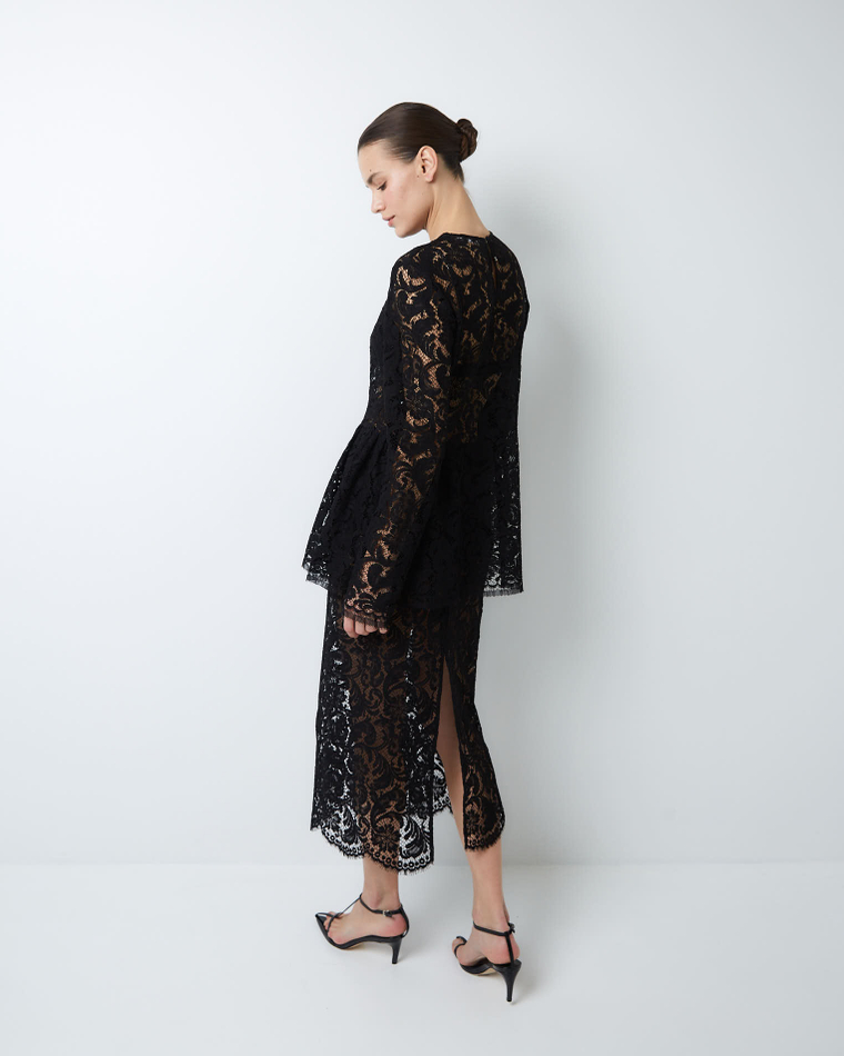 Топ из кружева Рьешар Мареско черный