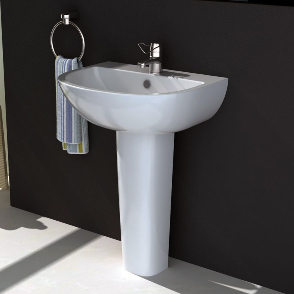 Раковина с пьедесталом Zero 60x48x83 см, белая Z15061.Z15062