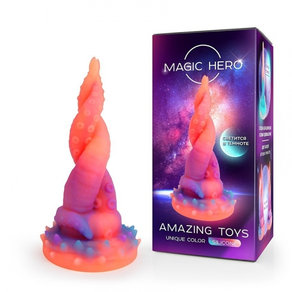 Фаллоимитатор L 200 мм D 20x55 мм, светится в темноте MAGIC HERO (Цвет: разноцветный)