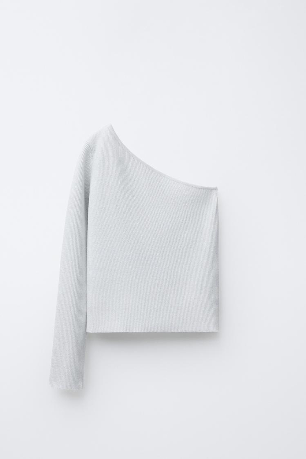 ZARA СВИТЕР АСИММЕТРИЧНОГО КРОЯ С БЛЕСКОМ, СЕРЕБРИСТЫЙ