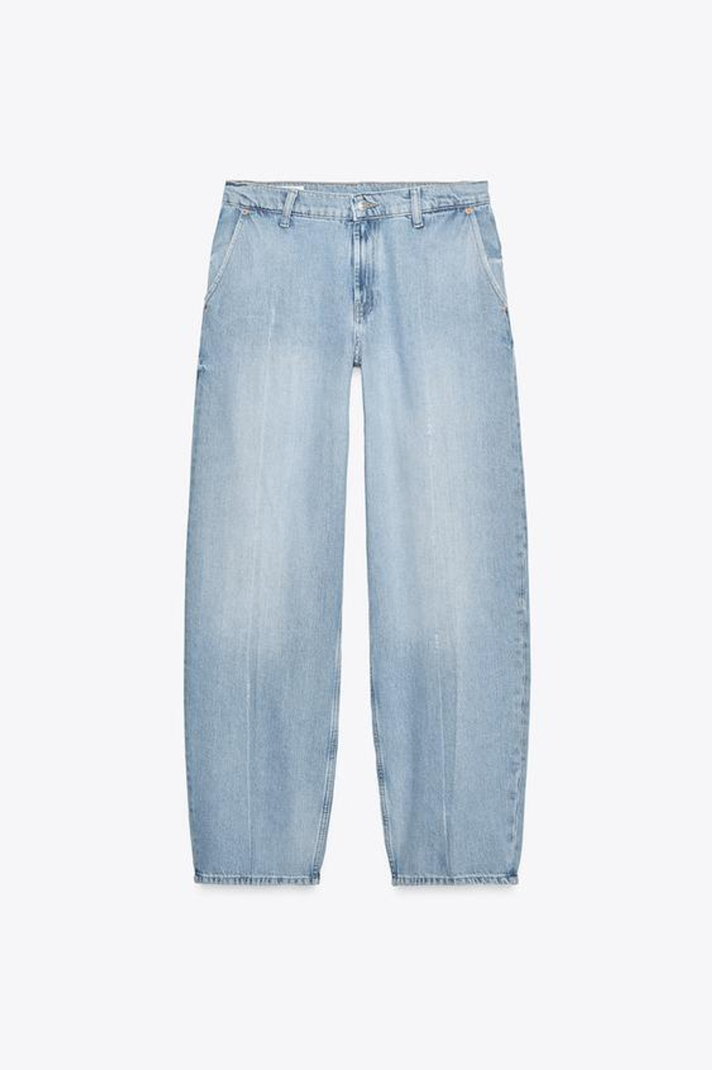 ZARA ДЖИНСЫ TRF СО СРЕДНЕЙ ПОСАДКОЙ, ГОЛУБОЙ