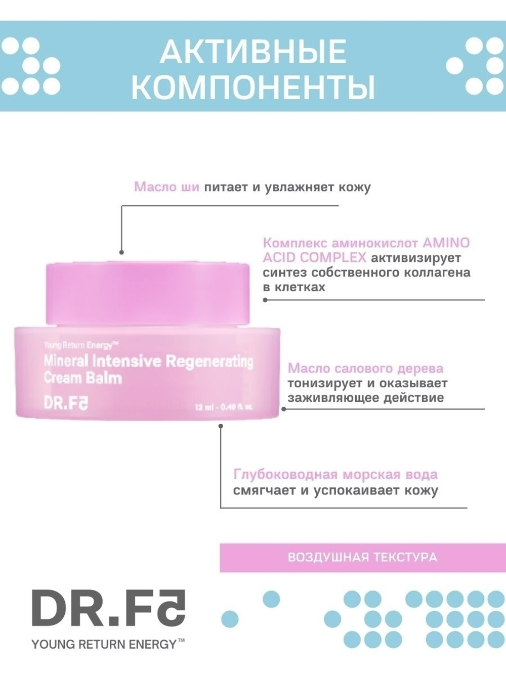 DR.F5 Mineral Intensive Regenerating Cream Balm витализирующий питательный крем с морскими минералами