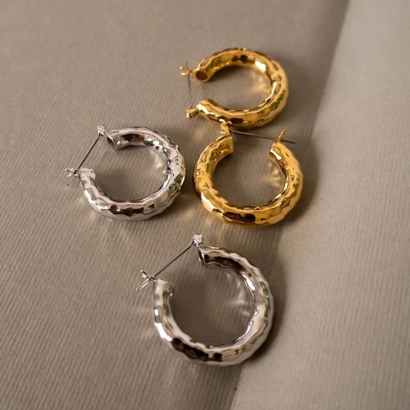 Серьги-кольца Мини Матовые Амальфи – Золото