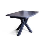 Стол раскладной Lincoln (160+40 см) глазурованное стекло черный