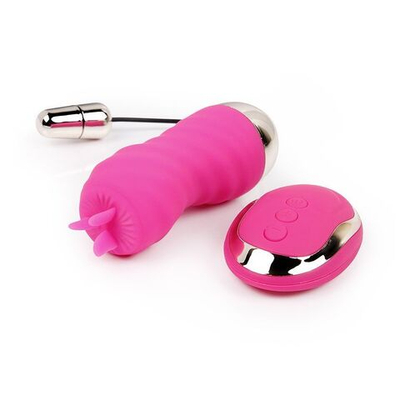 Ярко-розовое ребристое виброяйцо с пультом ДУ (Цвет: ярко-розовый)