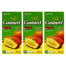 Кекс Lotte Custard с заварным кремом 138 г, 3 шт