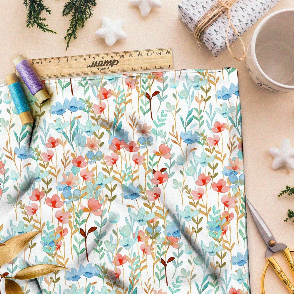 Ткань флис густое полупрозрачное поле