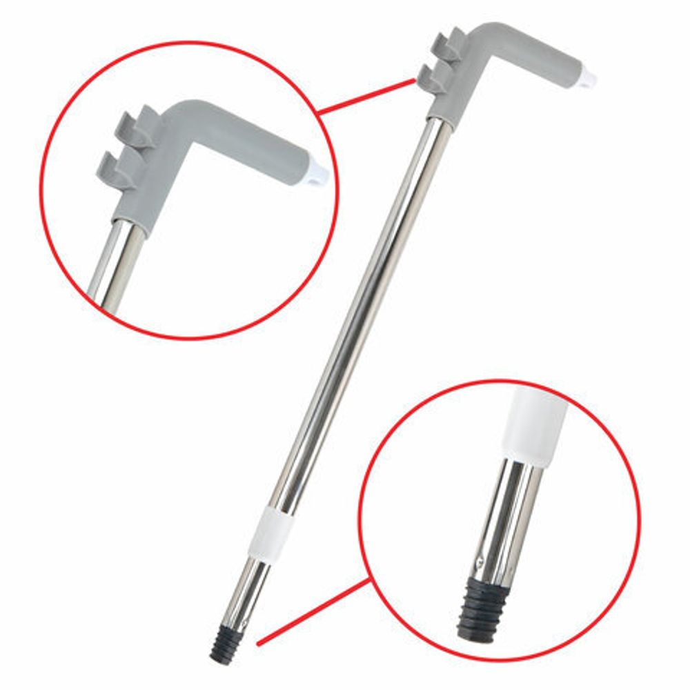 Совок для мусора + щётка на телескопических рукоятках 59-93 см, бело-серый, LAIMA, 608952