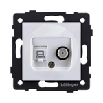 Розетка двойная спутниковая SAT + RJ45 Cat.6, белый Kollinger REA-022WH для Aspekt, Eleganz, Reflex