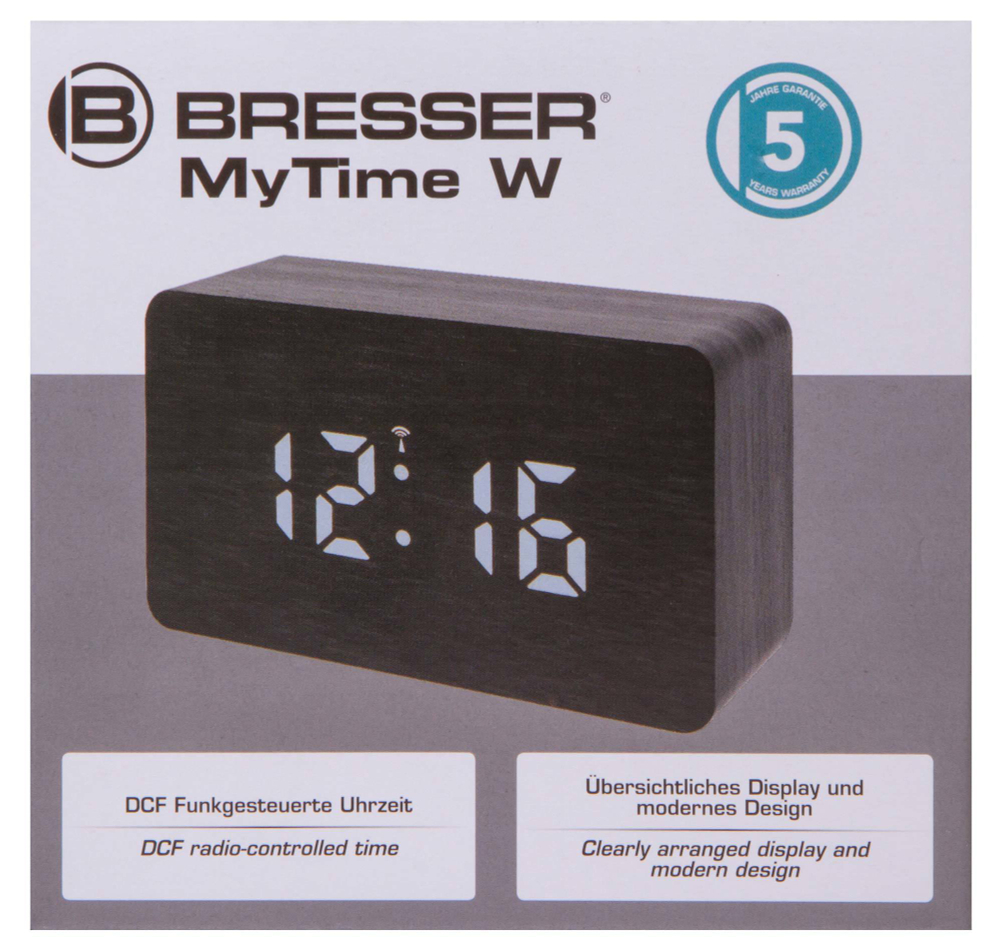 Часы настольные Bresser MyTime W Color LED, черные