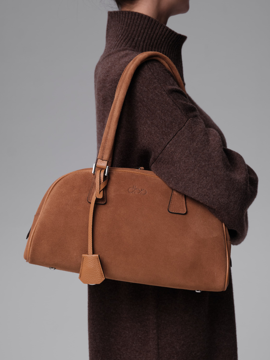 Замшевая сумка DBR 31358 св.коричневый/велюр