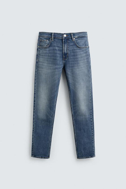 ZARA БАЗОВЫЕ ДЖИНСЫ SLIM FIT, СИНИЙ