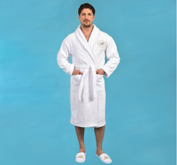 Банный набор: мужской халат с шалькой и тапочки Премиум