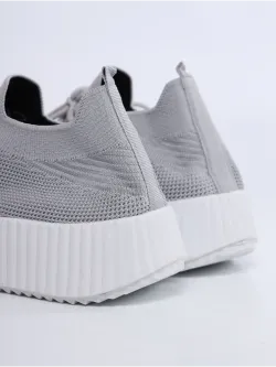 Слипоны на высокой подошве мокасины летние текстильные