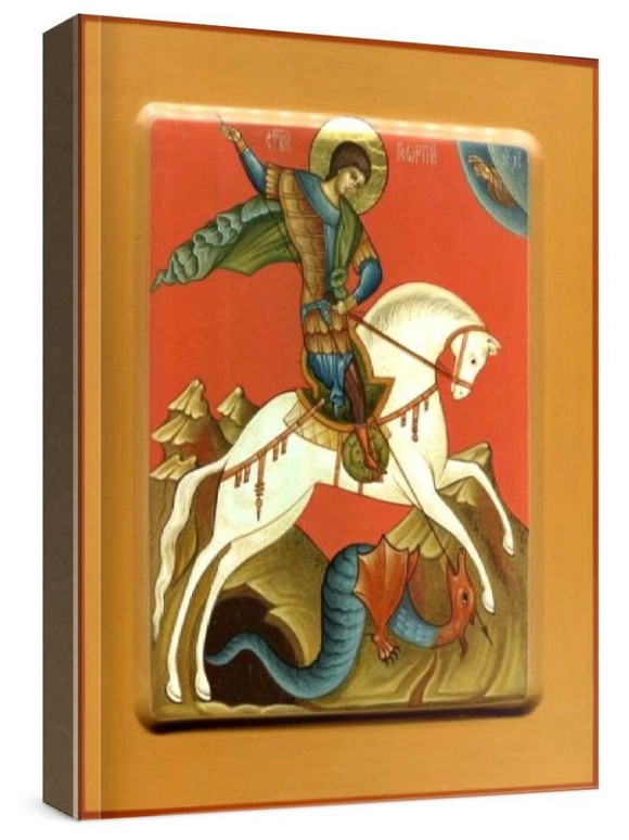 Георгий Победоносец (рукописная икона)