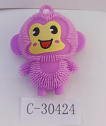 Мякиш волосатик со светом 11 см, 4 цвета, с-30424