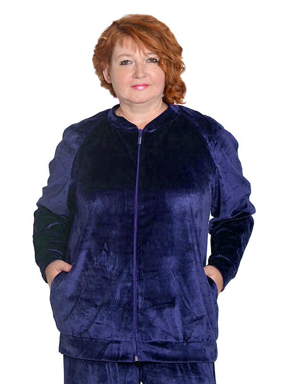 Бомбер из велюра Аметист