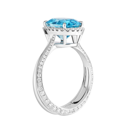 Кольцо с цирконом и бриллиантами, R0070-44/2