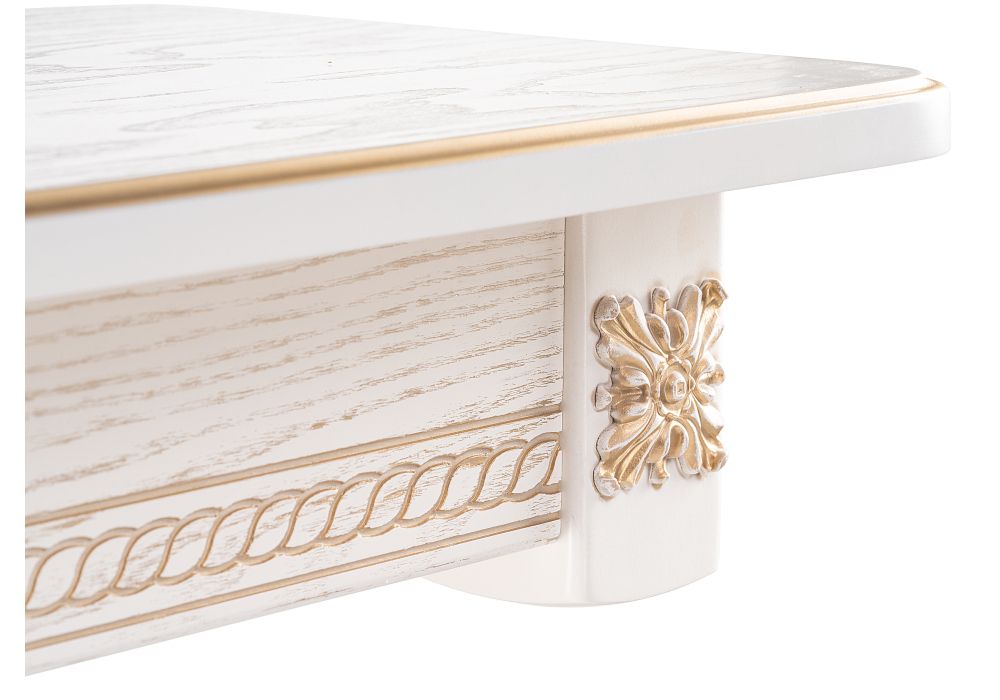 Стол Матис 110(150)х90х76 молочный / золото