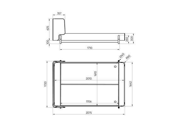 Кровать Basic спальное место 160*200 см (молочный, антивандальная)