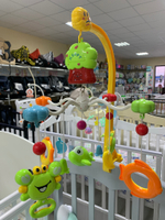 Карусель музыкальная для кроватки заводная, 5 подвесных игрушек, звук. эффекты пластик арт. 2046687